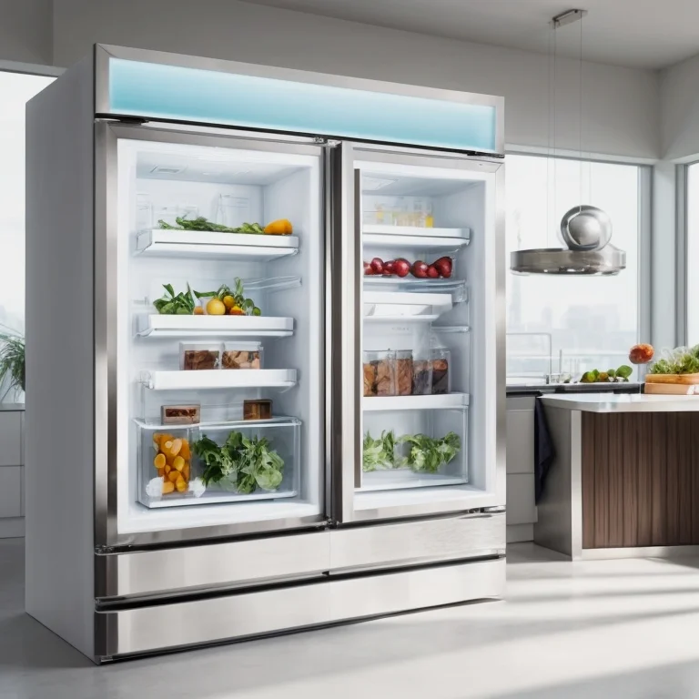 AI Kühlschrank im modernen Küchenumfeld